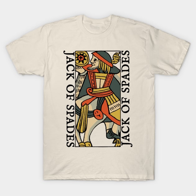 Character of Playing Card Jack of Spades T-Shirt by KewaleeTee